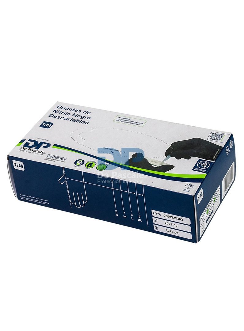 GUANTES DE NITRILO DESCARTABLE T:8 LIVIANO 100U. DE PASCALE